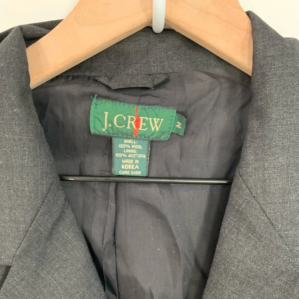 J.Crew Grey 100% Wool 3 Button Sport Blazer Men’s Size M Classic Prep like new